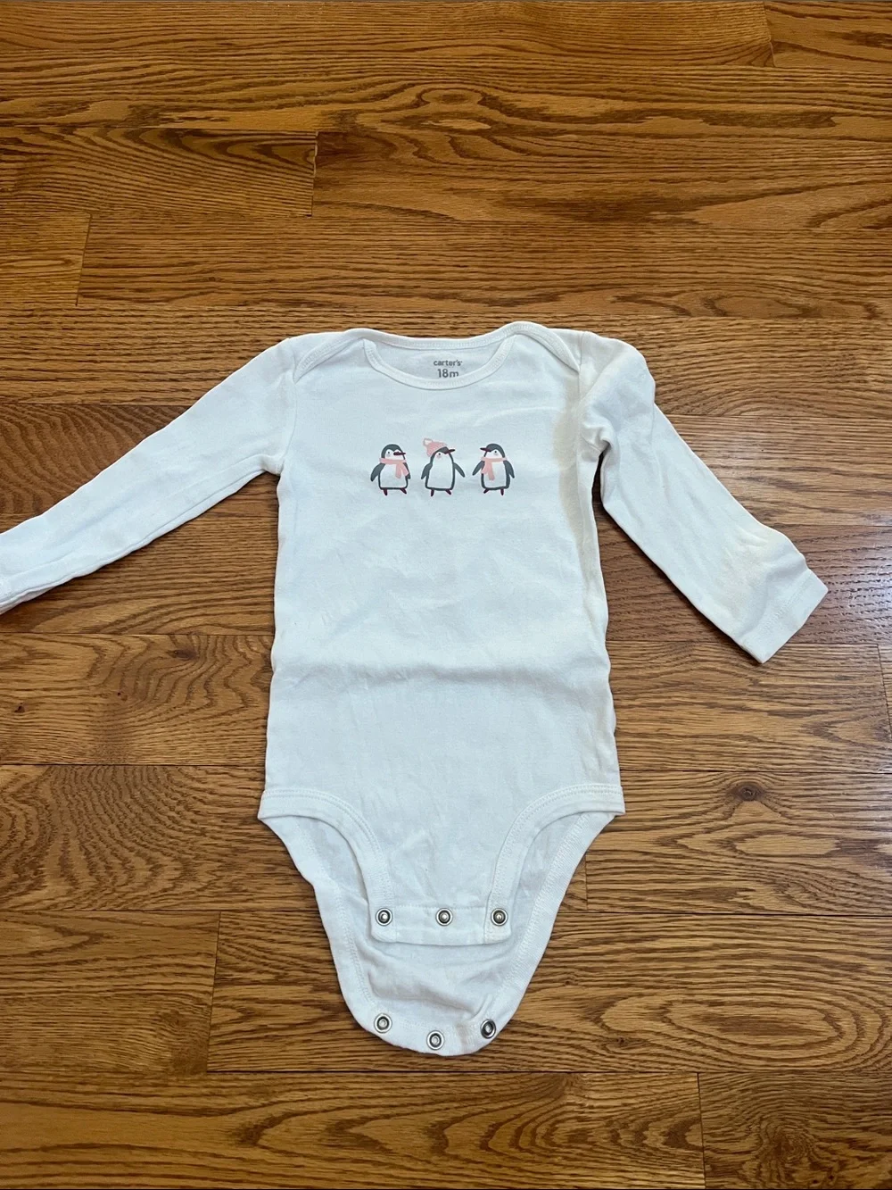 Carter's White Top & Pink Penguin Legging Set